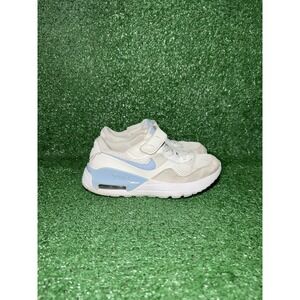 Nike Air Max System Kids Size 3Y White Blue Walking Shoes Comfort Sneakers
